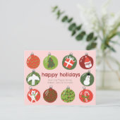 Charmante Kerstversieringen Xmas CUSTOM Briefkaart (Staand voorkant)