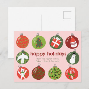 Charmante Kerstversieringen Xmas CUSTOM Briefkaart