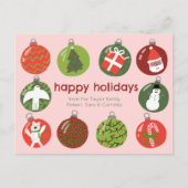 Charmante Kerstversieringen Xmas CUSTOM Briefkaart (Voorkant)