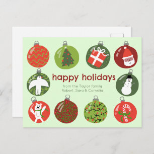 Charmante Kerstversieringen  Xmas CUSTOM Briefkaart