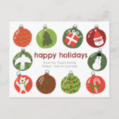 Charmante Kerstversieringen  Xmas CUSTOM Briefkaart (Voorkant)