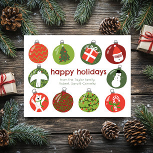 Charmante Kerstversieringen  Xmas CUSTOM Briefkaart