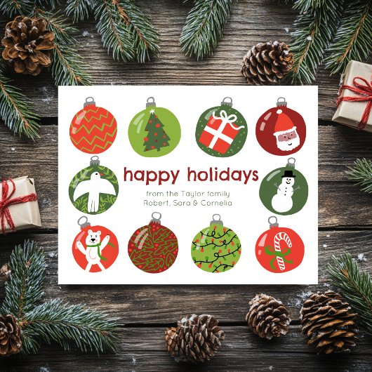 Charmante Kerstversieringen  Xmas CUSTOM Briefkaart