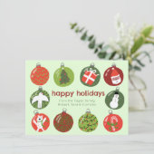 Charmante Kerstversieringen Xmas CUSTOM Feestdagenkaart (Staand voorkant)