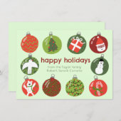 Charmante Kerstversieringen Xmas CUSTOM Feestdagenkaart (Voorkant / Achterkant)