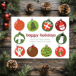 Charmante Kerstversieringen  Xmas CUSTOM Feestdagenkaart<br><div class="desc">Perfecte kaart om uit te sturen als vakantie groeten! Met de hand gemaakte kunst voor jou! VOLLEDIG ! Klik hierboven op "Personaliseren" om de tekst te bewerken. Klik op "bewerken met het ontwerpgereedschap" om de lettertypen, kleuren en plaatsingen aan te passen en om tekst aan de achterzijde toe te voegen...</div>