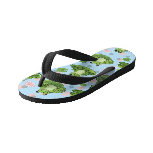 Charmante Kikker en Toad Pond Party Kinder Teenslippers (Schuin)