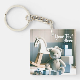 Charmante Kinderen kamer met speelgoed Sleutelhanger