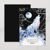 Charmante Kinderen Wolf Verjaardag Bedankkaart (Voorkant / Achterkant)