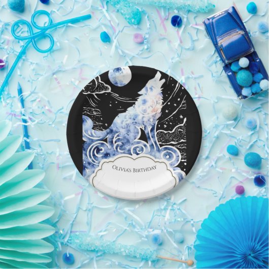 Charmante Kinderen Wolf Verjaardag Papieren Bordje (Feest)