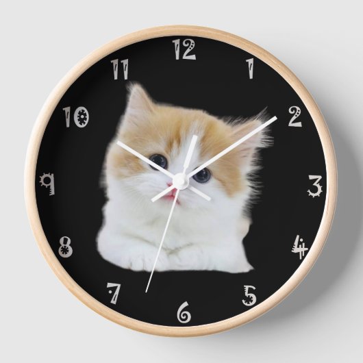 Charmante Kitten Schattige uurwerk wandklok (Voorkant)