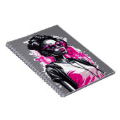 Charmante klassiekers Afro Amerikaanse schoonheid Notitieboek (Rechterzijde)