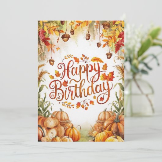 Charmante kleine gezellige herfst Herfst Happy Bir Kaart (Staand voorkant)