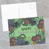 Charmante kleurrijke doedel bloemen Moederdag Briefkaart