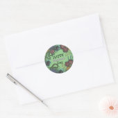 Charmante kleurrijke doedel bloemen Moederdag Ronde Sticker (Envelop)