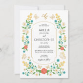 Charmante kleurrijke geschilderde weidebloemen voo kaart (Voorkant)