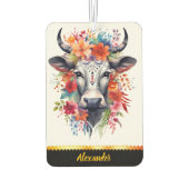 Charmante koe luchtverfrisser met bloemen (Achterkant)