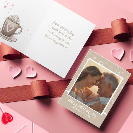 Charmante Koffie-Toned met Foto & Bericht Feestdagen Kaart