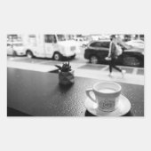 Charmante koffiebar rechthoekige sticker (Voorkant)