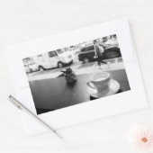 Charmante koffiebar rechthoekige sticker (Envelop)