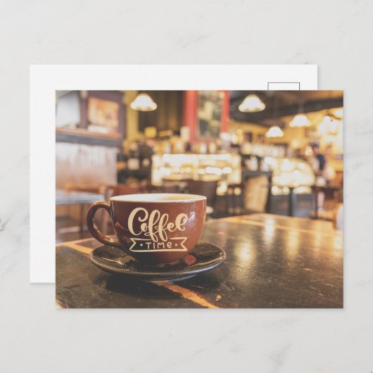 Charmante koffietijd briefkaart (Voorkant / Achterkant)