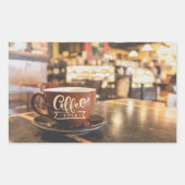 Charmante koffietijd Cafe Rechthoekige Sticker (Voorkant)