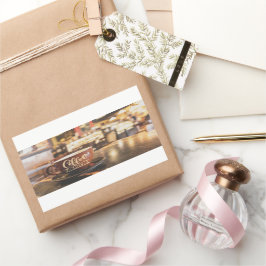 Charmante koffietijd Cafe Rechthoekige Sticker