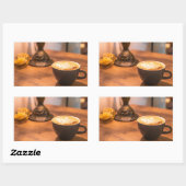 Charmante koffietijd rechthoekige sticker (Vel)