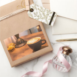 Charmante koffietijd rechthoekige sticker