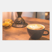 Charmante koffietijd rechthoekige sticker (Voorkant)