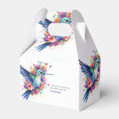 Charmante kolibrie bloemboeket verjaardagsfeestje bedankdoosjes (Voorkant Zijde)