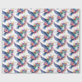 Charmante kolibries bloemen patroon cadeaupapier (Vlak)