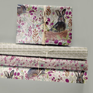 Charmante konijntjes in manden weide decoupage inpakpapier vel