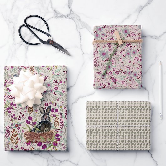 Charmante konijntjes in manden weide decoupage inpakpapier vel