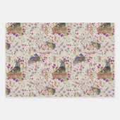 Charmante konijntjes in manden weide decoupage inpakpapier vel (Voorkant)
