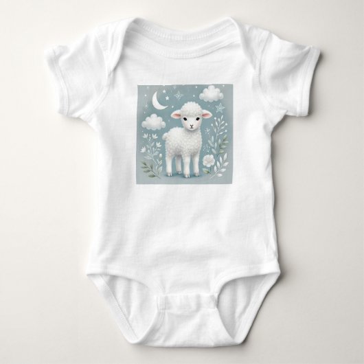 Charmante Lamb Moon Wolken Romper (Voorkant)