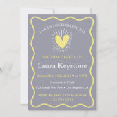 Charmante Lavendel & Citroengeel Retro Wavy Kaart (Voorkant)