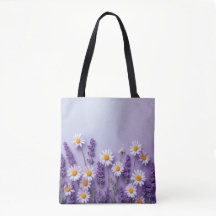 Charmante Lavendel & Witte Daisy Bag
