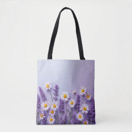 Charmante Lavendel & Witte Daisy Bag Tote Bag
