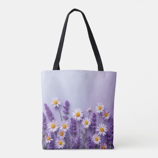Charmante Lavendel & Witte Daisy Bag Tote Bag (Achterkant)