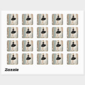 Charmante LBD Mode Decal Vierkante Sticker (Vel)