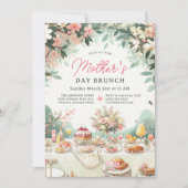 Charmante lente bloemenbrunch Moederdag Kaart (Voorkant)
