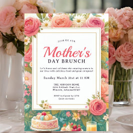 Charmante lente bloemenbrunch Moederdag Kaart