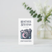 Charmante Leuke Retro Camera Koele Fotograaf Visitekaartje (Staand voorkant)