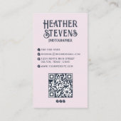 Charmante Leuke Retro Camera Koele Fotograaf Visitekaartje (Achterkant)