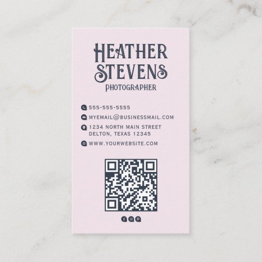 Charmante Leuke Retro Camera Koele Fotograaf Visitekaartje (Achterkant)