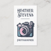 Charmante Leuke Retro Camera Koele Fotograaf Visitekaartje (Voorkant)