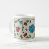 Charmante Levendige Bloemen Folk Art Mok (Voorkant links)