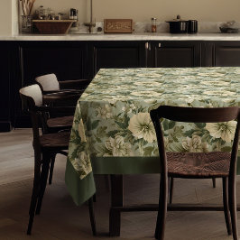 Charmante  lichte pastel groene witte bloemen tafelkleed