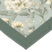 Charmante  lichte pastel groene witte bloemen tafelkleed (Gekanteld)